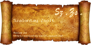 Szalontay Zsolt névjegykártya